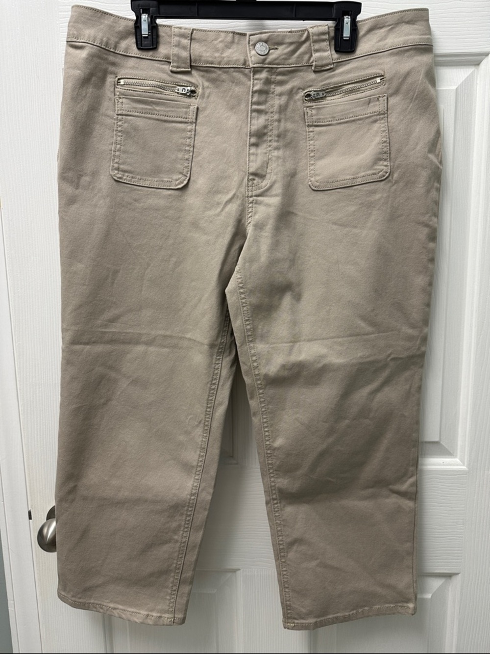 Cato Est 1946 Denim Beige Straight Crop Curvy J/M Sportswear Size 16